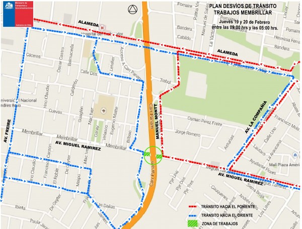 Plano corte de tránsito