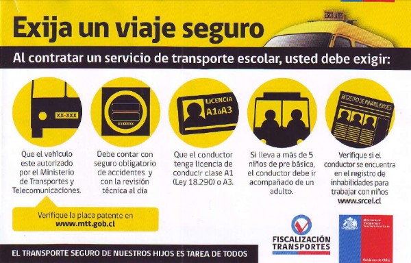 Volante Recomendaciones Transporte Escolar