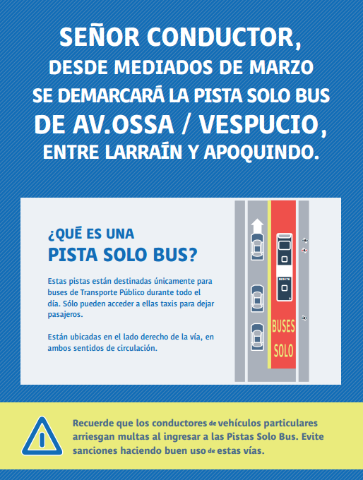 Vías priorizadas - Vespucio